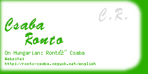 csaba ronto business card